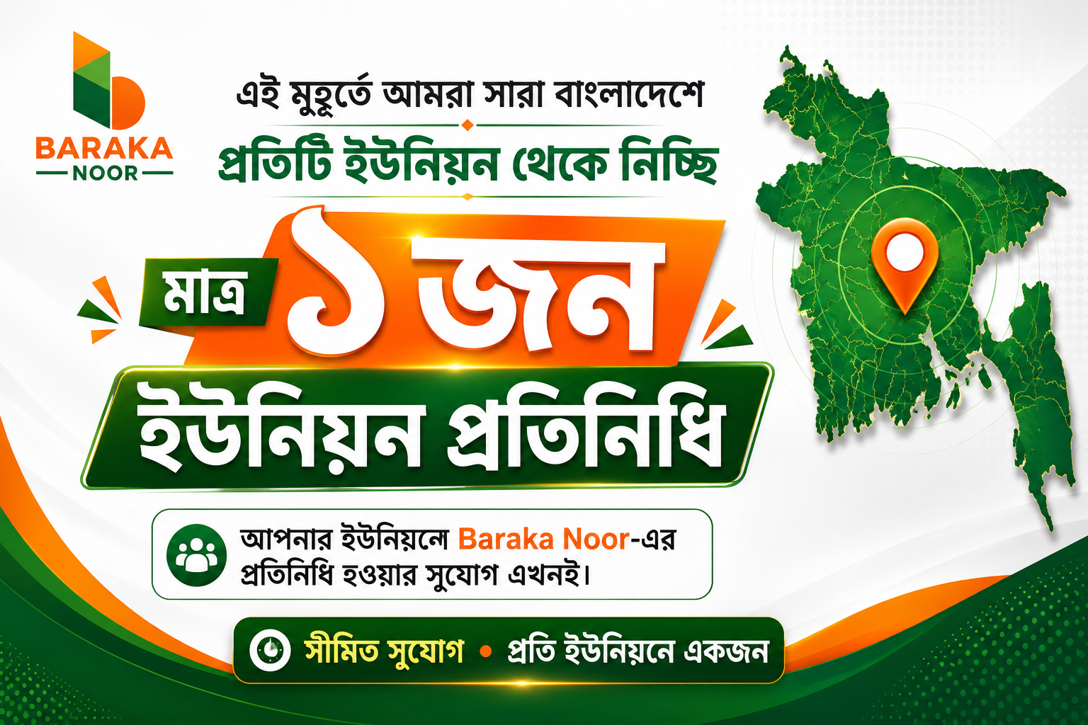 Baraka Noor ইউনিয়ন প্রতিনিধি নিয়োগ